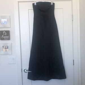 Nicole Miller Formal Black Satin Strapless Dress